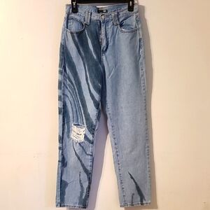 Fashion Nova Light Blue Distressed Denim Jeans